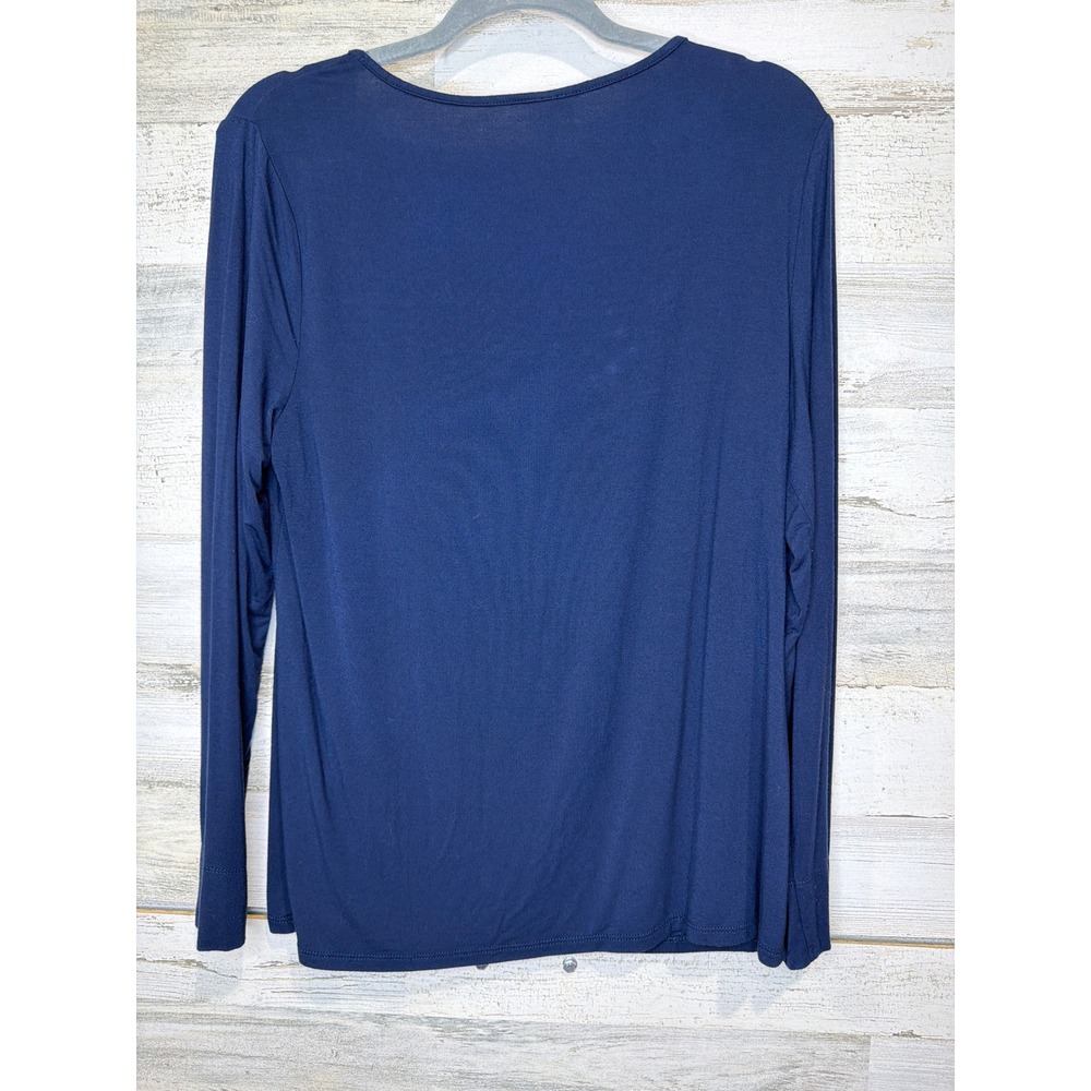 Soma Long Sleeve Top Women Small Navy Blue Rayon Blend Cooling Minimalist EUC - Picture 5 of 5